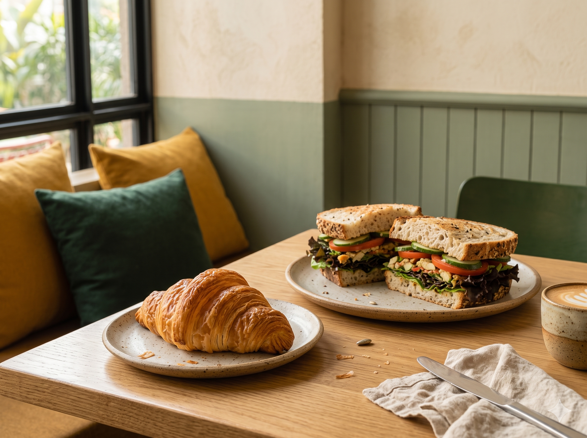 Fresh croissant and sandwich served at Common Ground