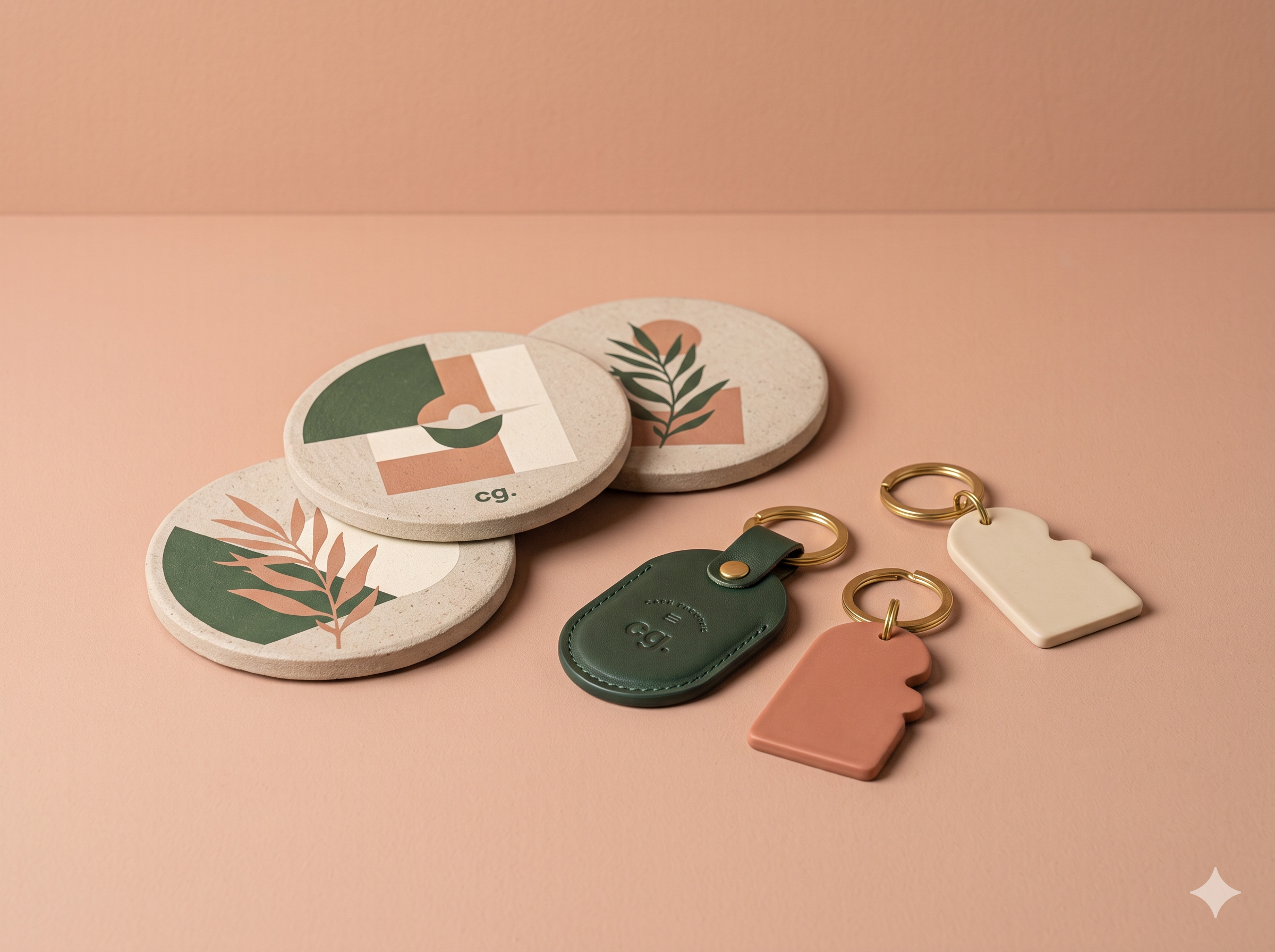 Little Reminders collection of coasters and keychains